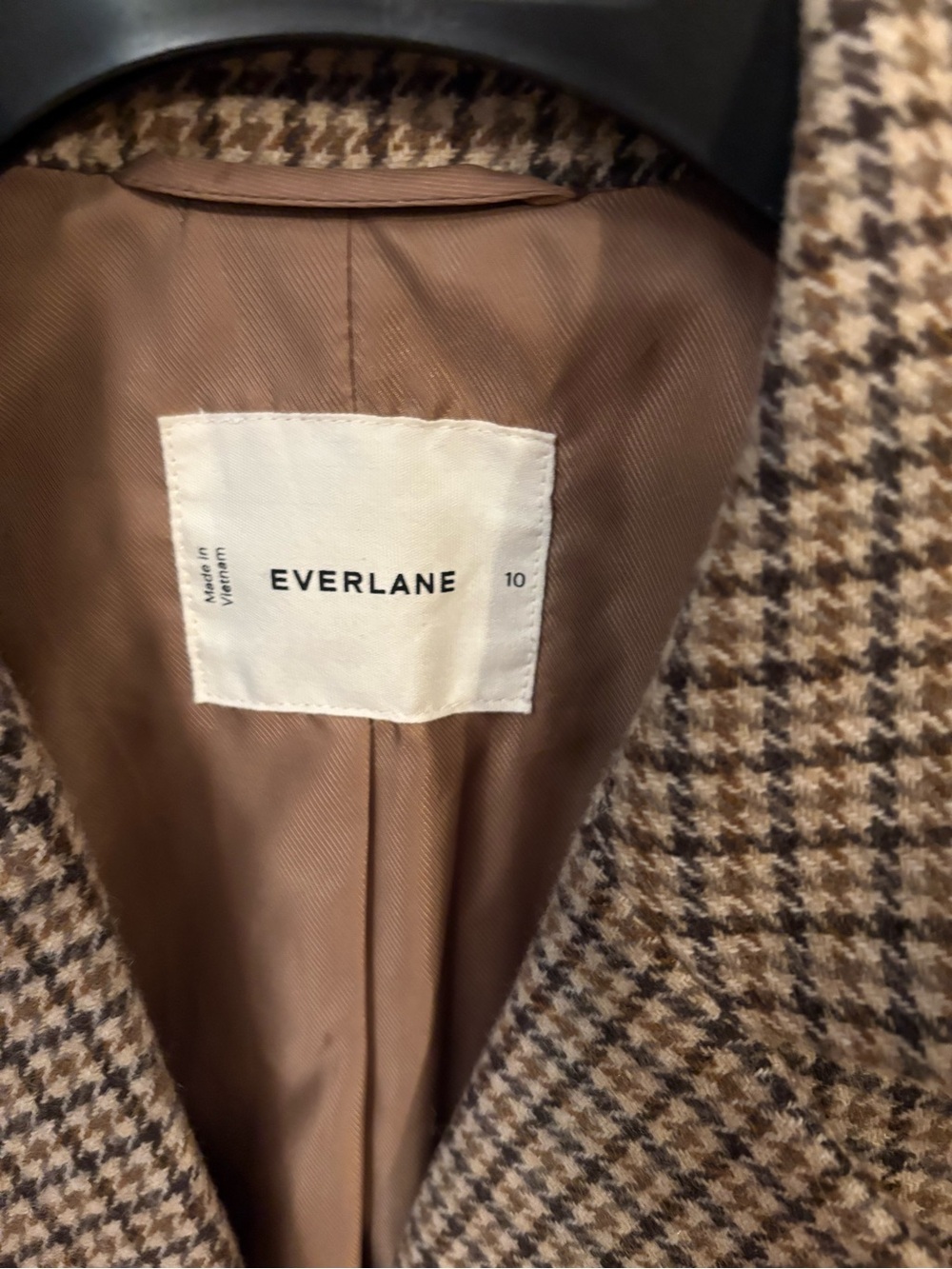 Everlane Oversized Wool Blazer in Brown Houndstooth - Picture 8 of 9